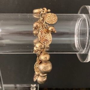 Rivka Friedman 18K Gold-Clad Multiple Bead & Disc Charm Bracelet/7 1/4 Inch/NEW!